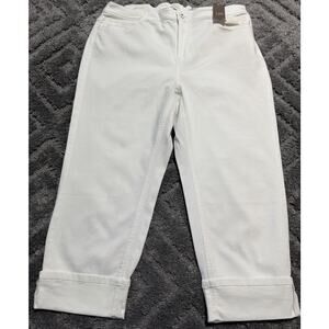 J. Jill White Rolled Hem High Rise Cropped Pants Size 18 P